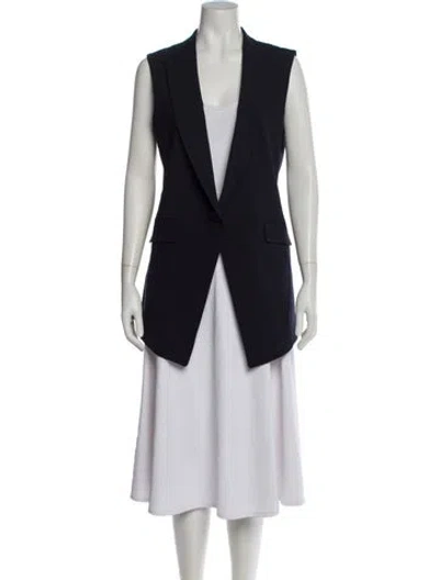 Pre-owned Theory Wool Vest In Blue