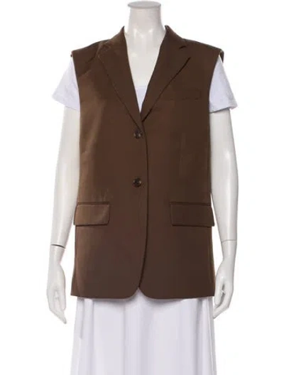 Pre-owned Theory Wool Vest In Brown