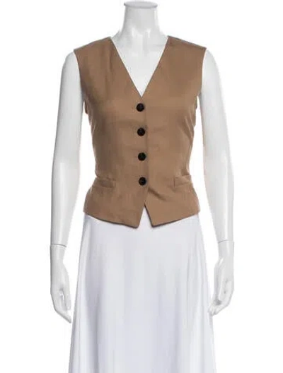 Pre-owned Theory Wool Vest W/ Tags In Brown