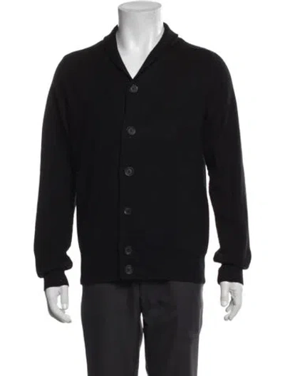 Pre-owned Theory Wool V-neck Cardigan In Black