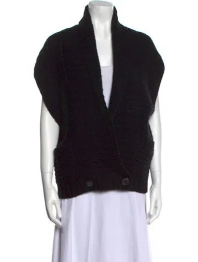 Pre-owned Theory Wool V-neck Sweater In Black