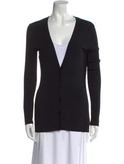 Pre-owned Theory Wool V-neck Sweater In Black