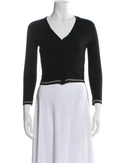 Pre-owned Theory Wool V-neck Sweater In Black