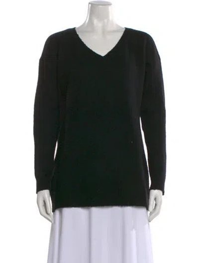 Pre-owned Theory Wool V-neck Sweater In Black