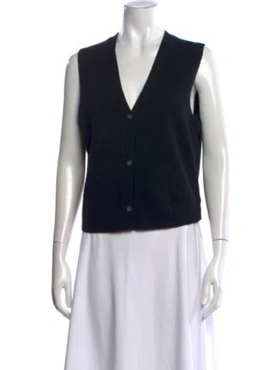 Pre-owned Theory Wool V-neck Sweater In Black