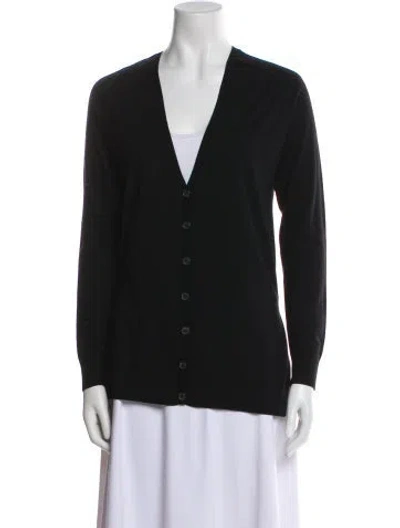 Pre-owned Theory Wool V-neck Sweater In Blue