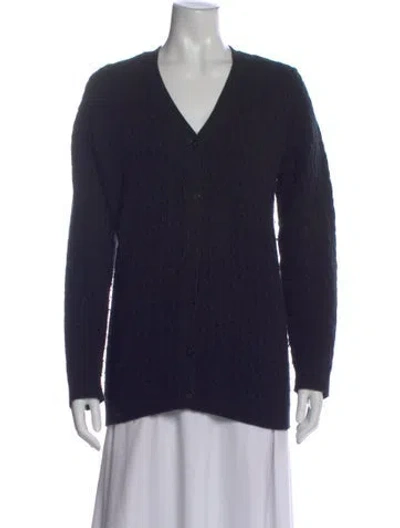 Pre-owned Theory Wool V-neck Sweater In Blue