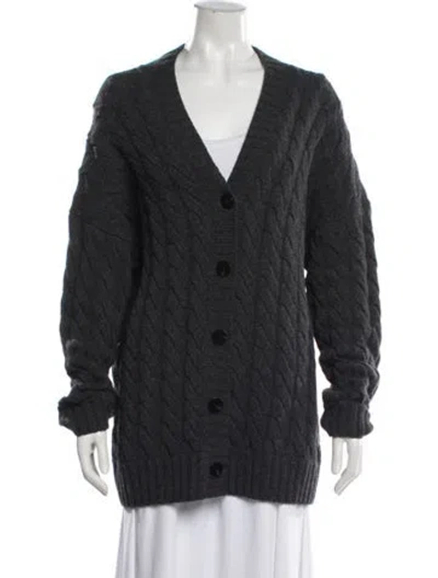Pre-owned Theory Wool V-neck Sweater In Blue