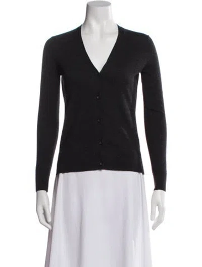 Pre-owned Theory Wool V-neck Sweater In Gray