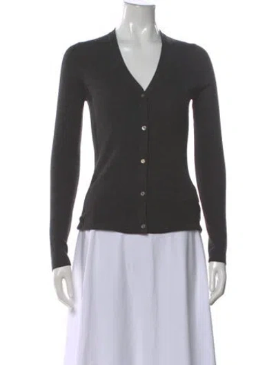 Pre-owned Theory Wool V-neck Sweater In Gray