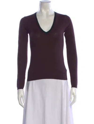 Pre-owned Theory Wool V-neck Sweater In Multi