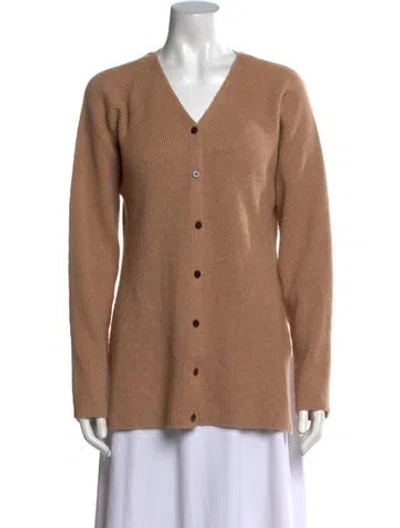 Pre-owned Theory Wool V-neck Sweater In Neutral