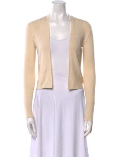 Pre-owned Theory Wool V-neck Sweater In Neutral