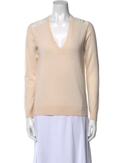 Pre-owned Theory Wool V-neck Sweater In Neutral