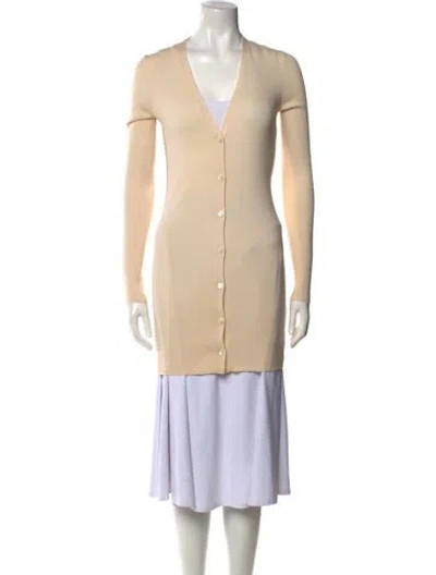 Pre-owned Theory Wool V-neck Sweater In Neutral