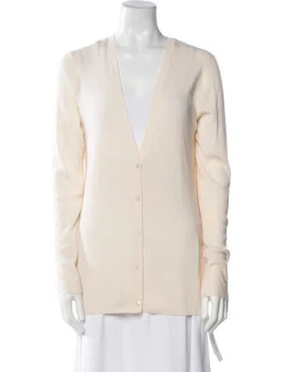 Pre-owned Theory Wool V-neck Sweater In Neutral