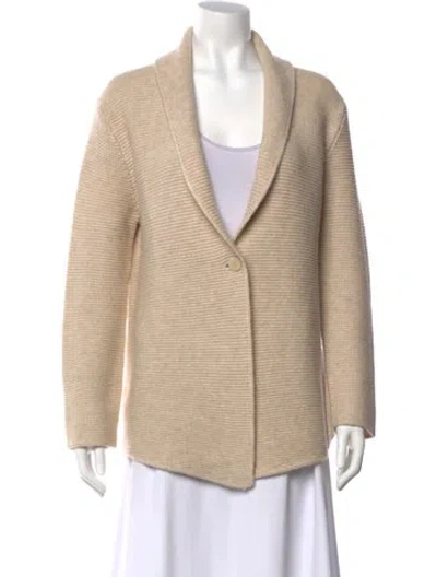 Pre-owned Theory Wool V-neck Sweater In Neutral