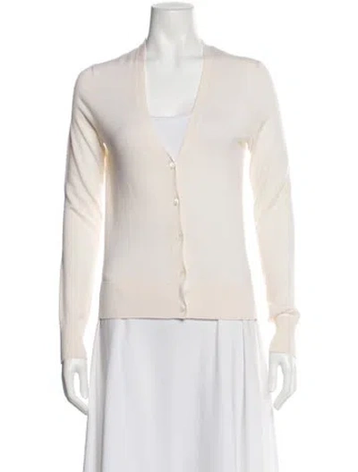 Pre-owned Theory Wool V-neck Sweater In Neutral