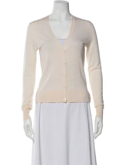 Pre-owned Theory Wool V-neck Sweater In Neutral