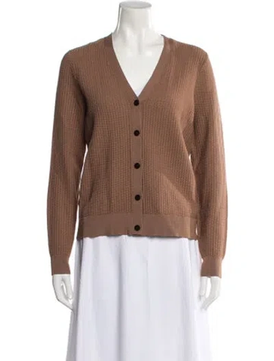 Pre-owned Theory Wool V-neck Sweater In Neutral