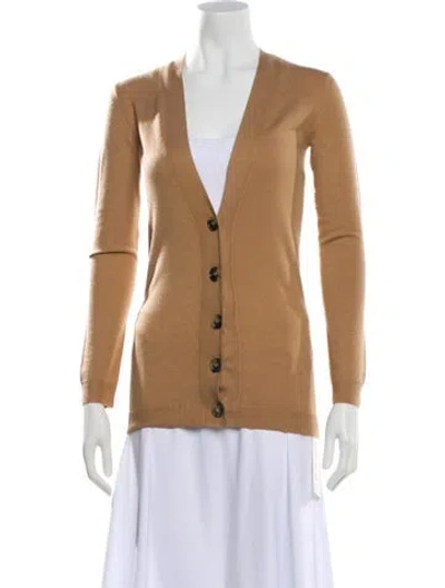 Pre-owned Theory Wool V-neck Sweater In Neutral