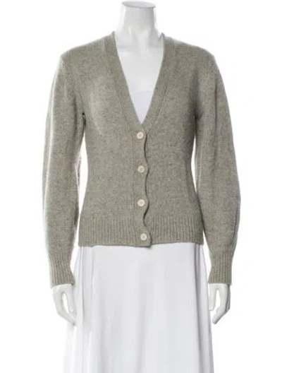 Pre-owned Theory Wool V-neck Sweater In Neutral