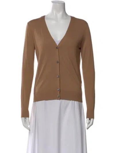 Pre-owned Theory Wool V-neck Sweater In Neutral