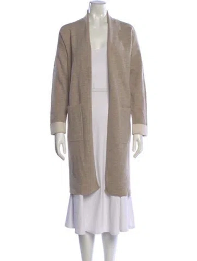 Pre-owned Theory Wool V-neck Sweater In Neutral