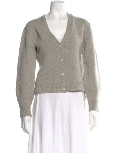Pre-owned Theory Wool V-neck Sweater In Neutral