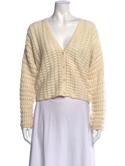 Pre-owned Theory Wool V-neck Sweater In Neutral