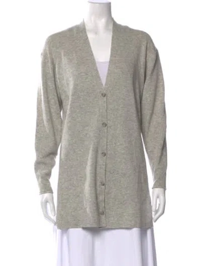 Pre-owned Theory Wool V-neck Sweater In Neutral