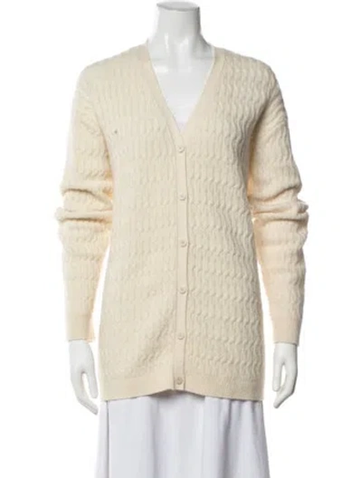 Pre-owned Theory Wool V-neck Sweater In Neutrals