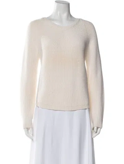 Pre-owned Theory Wool V-neck Sweater In Neutrals