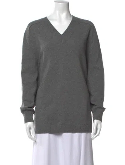 Pre-owned Theory Wool V-neck Sweater W/ Tags In Grey
