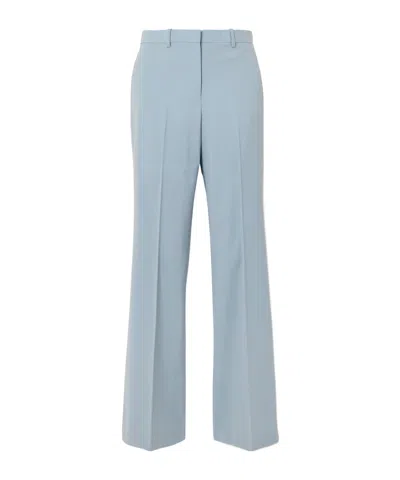 Theory Wool-blend Straight-leg Pants In Blue
