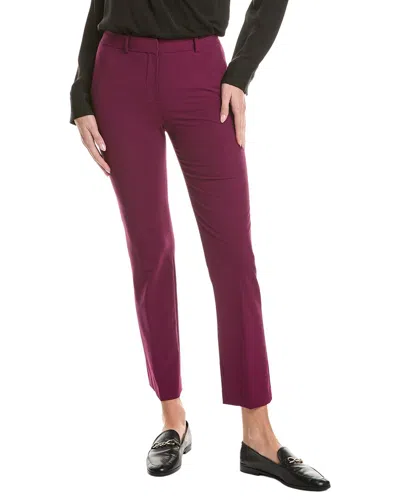 Theory Wool-blend Testra Pant In Purple