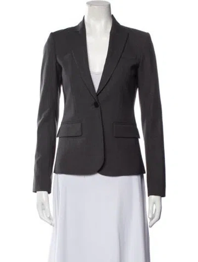 Pre-owned Theory Woven Wool Blazer In Gray