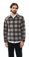 Theory Wp Overshirt In New Divide Check Feather Multi In Brown