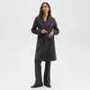 Theory Wrap Coat In Double-face Wool-cashmere In Charcoal Melange