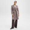 Theory Wrap Coat In Double-face Wool-cashmere In Cinder Melange