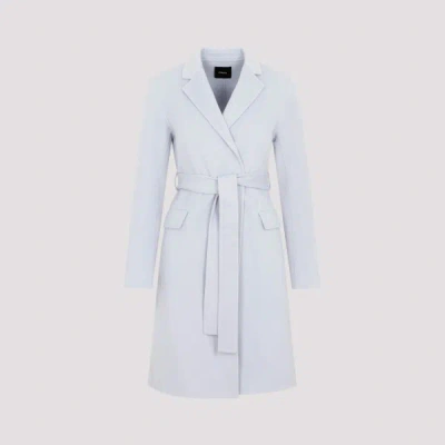 Theory Wrap Coat In Double-face Wool-cashmere P In Blue