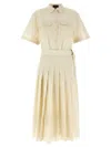 Theory Shirt-style Maxi Wrap Dress With Pleated Skirt In Neutral