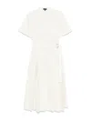 Theory Admiral Crepe Short-sleeve Utility Midi Dress In White