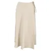 Theory Wrap-effect Satin Midi Skirt In Cream Triacetate In White