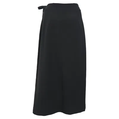 Theory Wrap Midi Skirt In Black Wool
