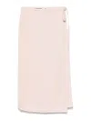 Theory Wrap-design Midi Skirt In Neutral