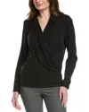 Theory Wrap Silk Blouse In Black