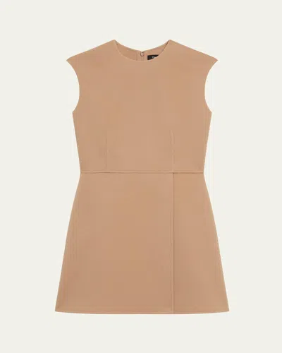 Theory Wrap Skirt Mini Dress In Neutrals