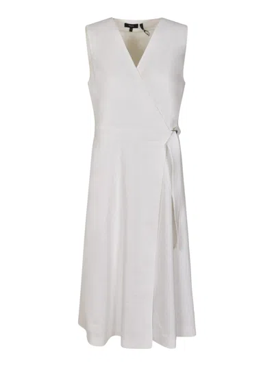 Theory Wrap Sleeveless Dress In White