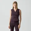 Theory Wrap Vest In Good Wool In Purple